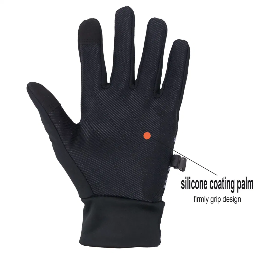 Prisafety Black Lightweight Winter Warm Cycling Gloves Outdoor Running Gloves Touch Screen Men′s Other Sports Gloves